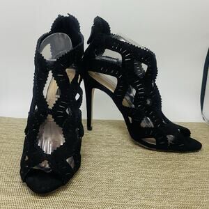Zara Basic Collection Black Laser Cutout Size 40 EU Stiletto Heels
